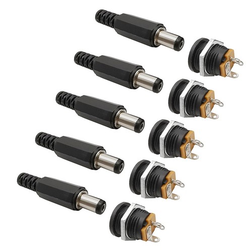 10pc male barrel jack - male,